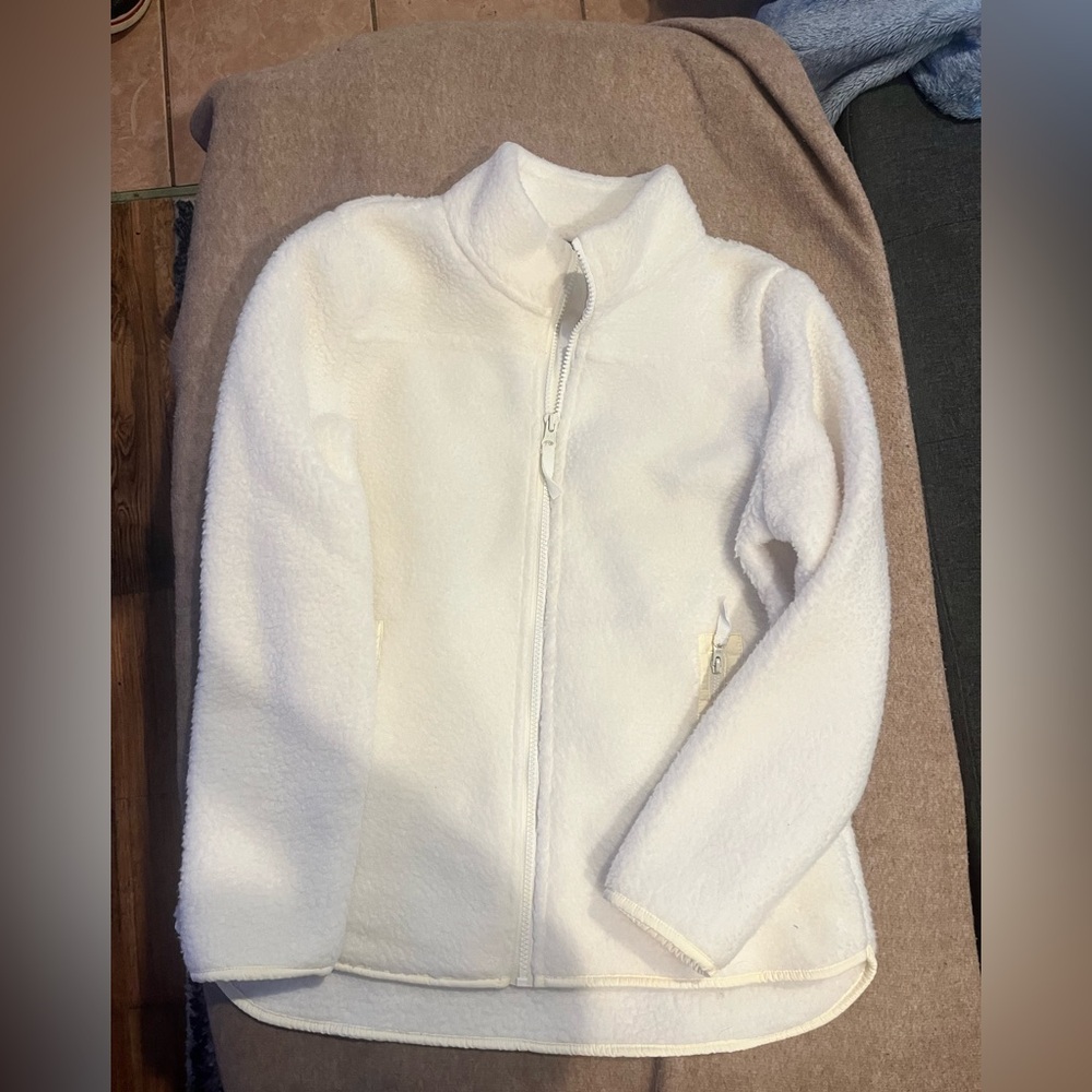 Talbots White Fleece Jacket